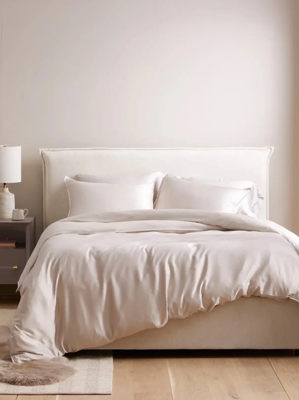 Quince Organic Bamboo Duvet Cover Set 2 Shams Size Full / Queen In Sand,  NWT!